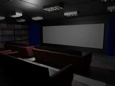 Cinema Room Low-poly 3D model