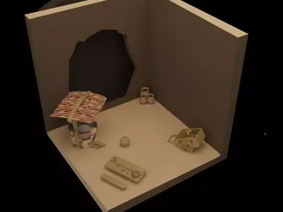 Desert Sahara  Low-poly 3D model