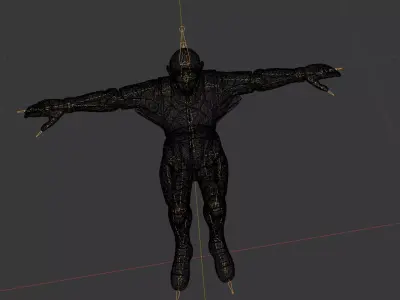 Sci Fi Armored Male Character  10 FBX Animations  Mixamo Rigged  Low-poly 3D model