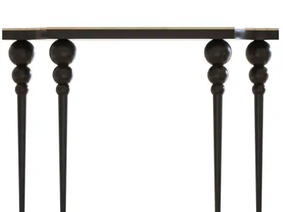 Classical Black Marble Console Table Narrow Entryway Table  3D model
