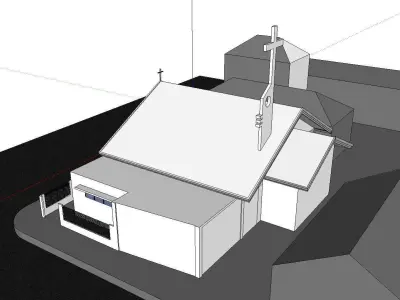 Architecture-Religion-God-Culture-Temple-0131 church with cross 3D model