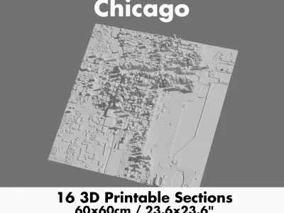 Chicago 3D Printing stl file 3D Model of Chicago 3D print model