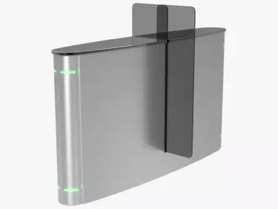 Turnstile 2 metal box with light 3D model
