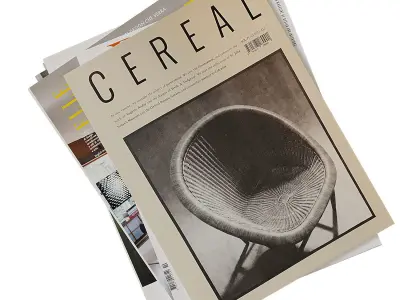 Magazines 2 cereal magazine with chair on top 3D model