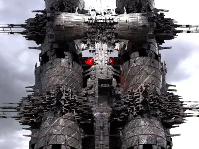 Thors Hammer Sci-Fi Cityscape 2 Kit bash  3D model