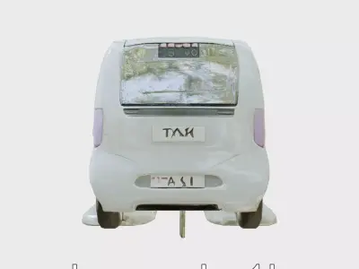 Maglev Capsule Taxi with Oval Design and LED Lighting Low-poly 3D model