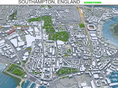 Southampton Downtown England Low-poly 3D model