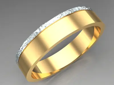 Light Gold Diamond Men Ring 2MR025 3D print model