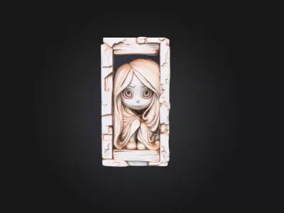 Forgotten Window Spirit Low-poly 3D model