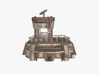 SciFi Facility B10 Abandoned - Sci Fi Exterior Design Low-poly 3D model