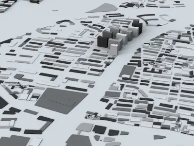 Jinan Streets and Buildings 3D model