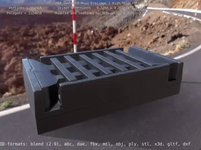 Road Drainage 1 PBR Textured High-Poly Version 3D model