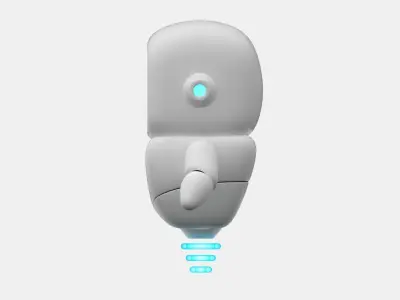 Cute Robot Cyborg  Low-poly 3D model