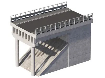 Road bridge section elements for personal configuration 3D model