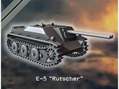 E-5 Panzerkleinzerstorer Rutscher Entwicklung light tank destroy 3D print model