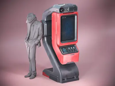 Sci-fi Console X4 PBR Low-poly 3D model