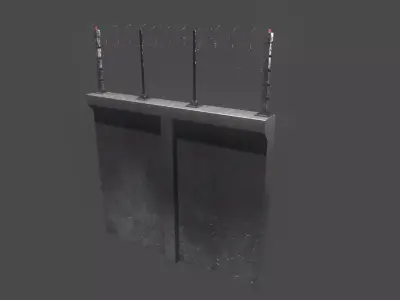 Modular Fence Pack Low-poly 3D model