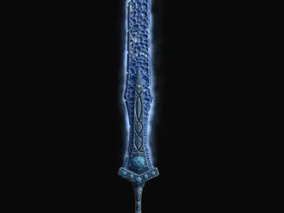 Stylized ice sword  Game-ready Print-ready Low-poly 3D model