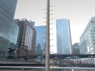 Wood Poles With Ladder - Object 004 Low-poly 3D model