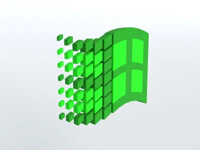Windows 95 Logo v1 004 Free low-poly 3D model