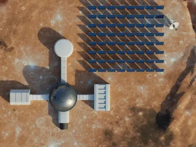 Martian base 3D model Low-poly 3D model