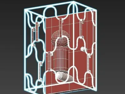 dunkan-2021-04-ap-1 gold wall light with iron frame 3D model