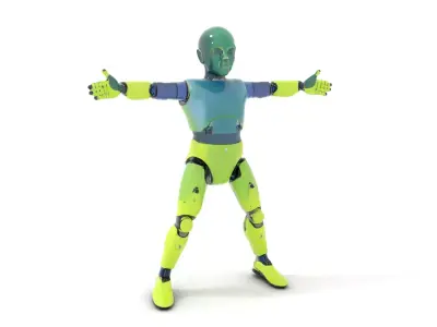 Neon Green Robot model pack Low-poly 3D model