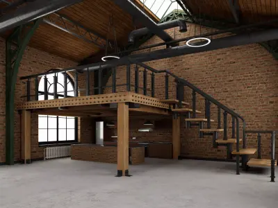 Loft interior 10 3D model