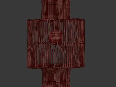 Hanging rattan lamp shade by Tine K Home  3D model