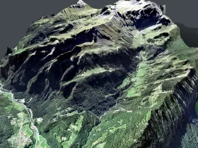 Mountain landscape  Sulegg Alps Switzerland 3D model