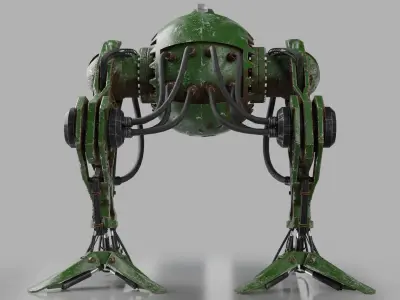 Robot model sci-fi Low-poly 3D model