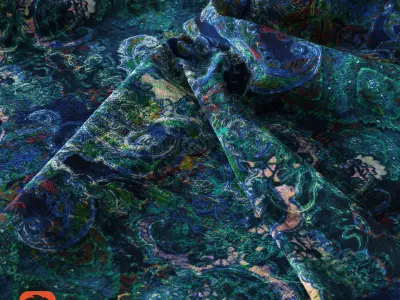 Velvet Romo Black Edition Maroque Lazurite 4k PBR Texture