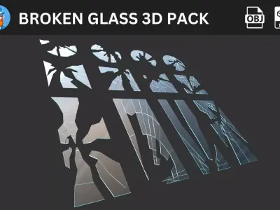 Broken Glass 3D Pack 3D model