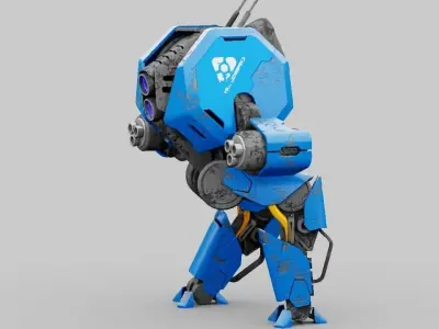 Combat Droid HEXA   rigged 3D model