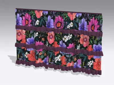 Curtain Low-poly 3D model