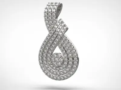 PE18 Classic Solitaire Pendant less then 1 ct CAD STL 18K 4g 3D print model