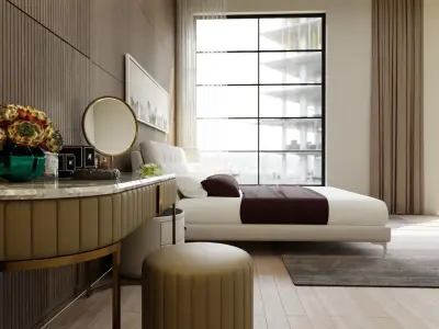 Interior Bedroom design scene 07 3D model