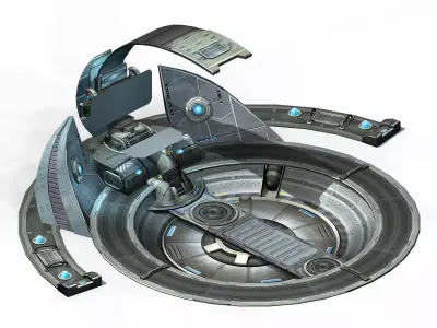 Battleship-console futuristic spaceship 3D model