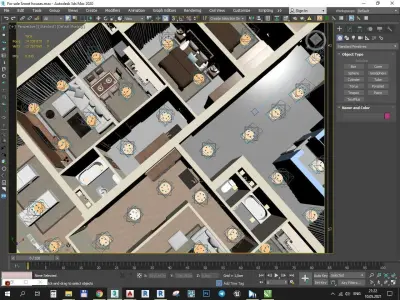 Interior from top view 3D model