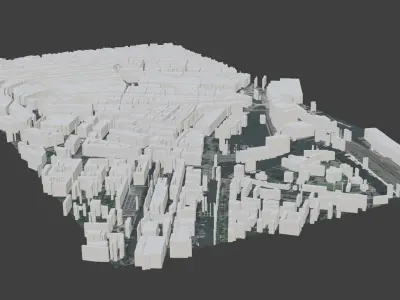 Amsterdam City Low-poly 3D model