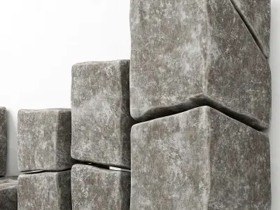 Stone cube light 3D model