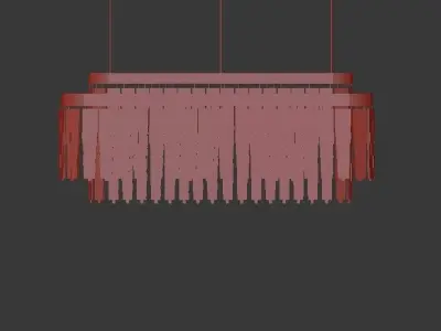 Babel chandelier with clear glass and brass rods 3D model