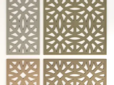 Arabic Islamic pattern decorative gold plaster 2 3D Model Pack