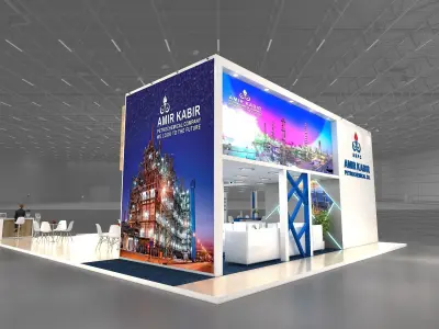 14X10 EXHIBITION STAND ALL SIDE OPEN 3D model