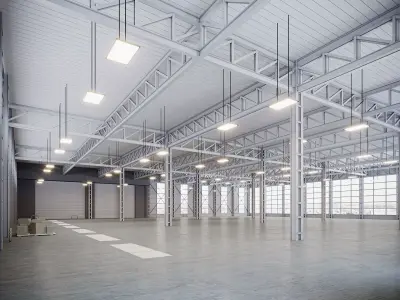 low poly interior warehouse 21 3D model