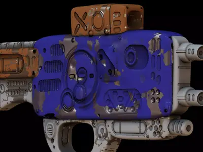 Gun scifi 3d model scifi Low-poly Low-poly 3D model Low-poly 3D model