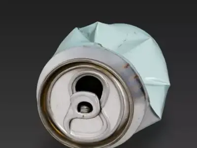 Crushed Aluminum Soda Can Prop Low-poly 3D model