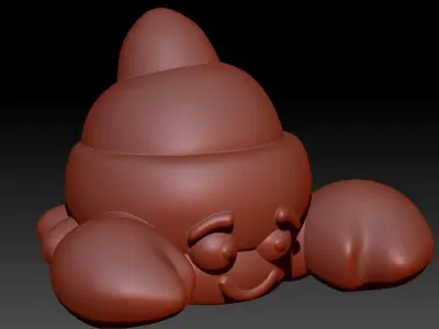 Happy Hermit Crab Pendant Necklace Charm Bracelet Jewelry 3D print model