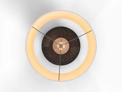 Corfu Black Table Lamp Drum Shade 3D model