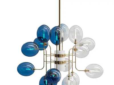 COBALT glass sphere chandelier 3D model